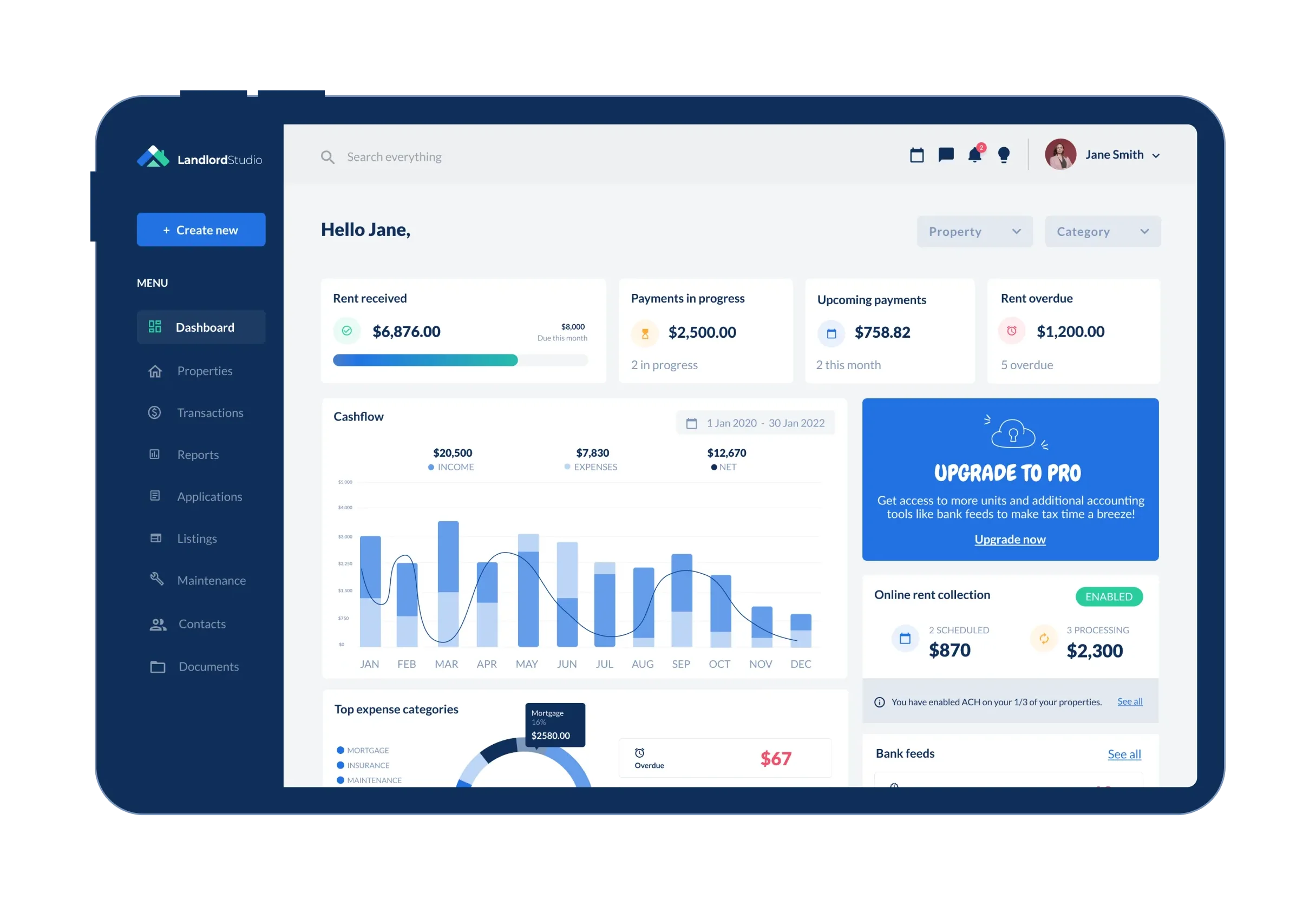 landlord studio platform dashboard