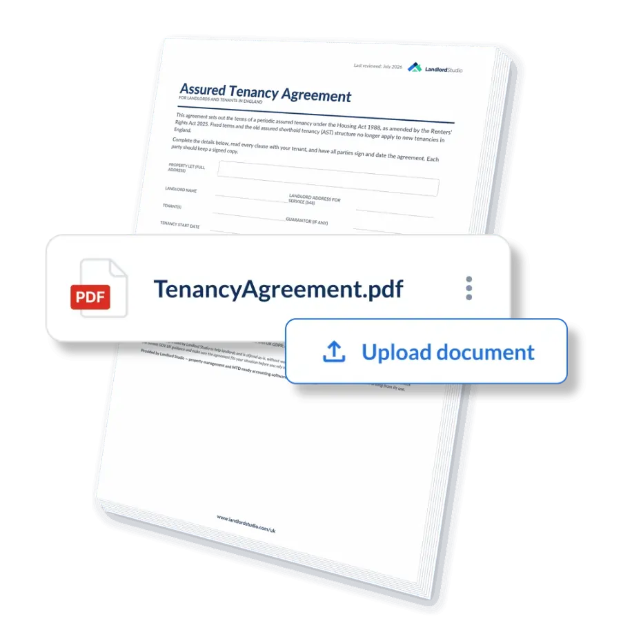 tenancy agreement pdf upload document screen