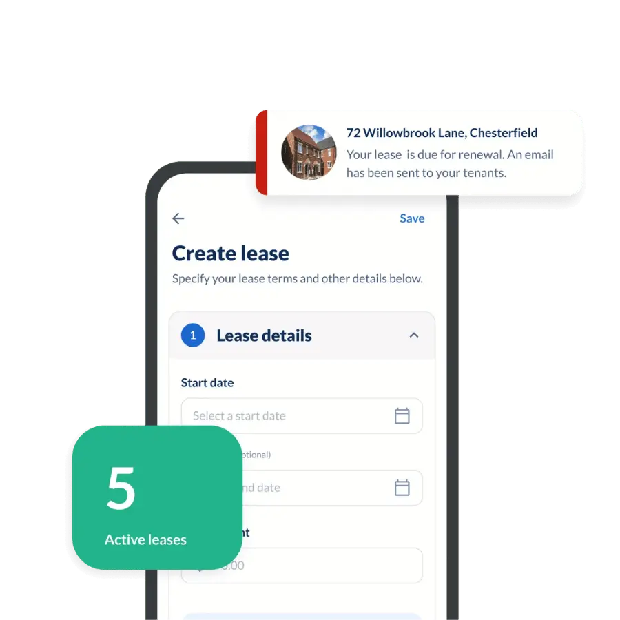 Lease creation on mobile
