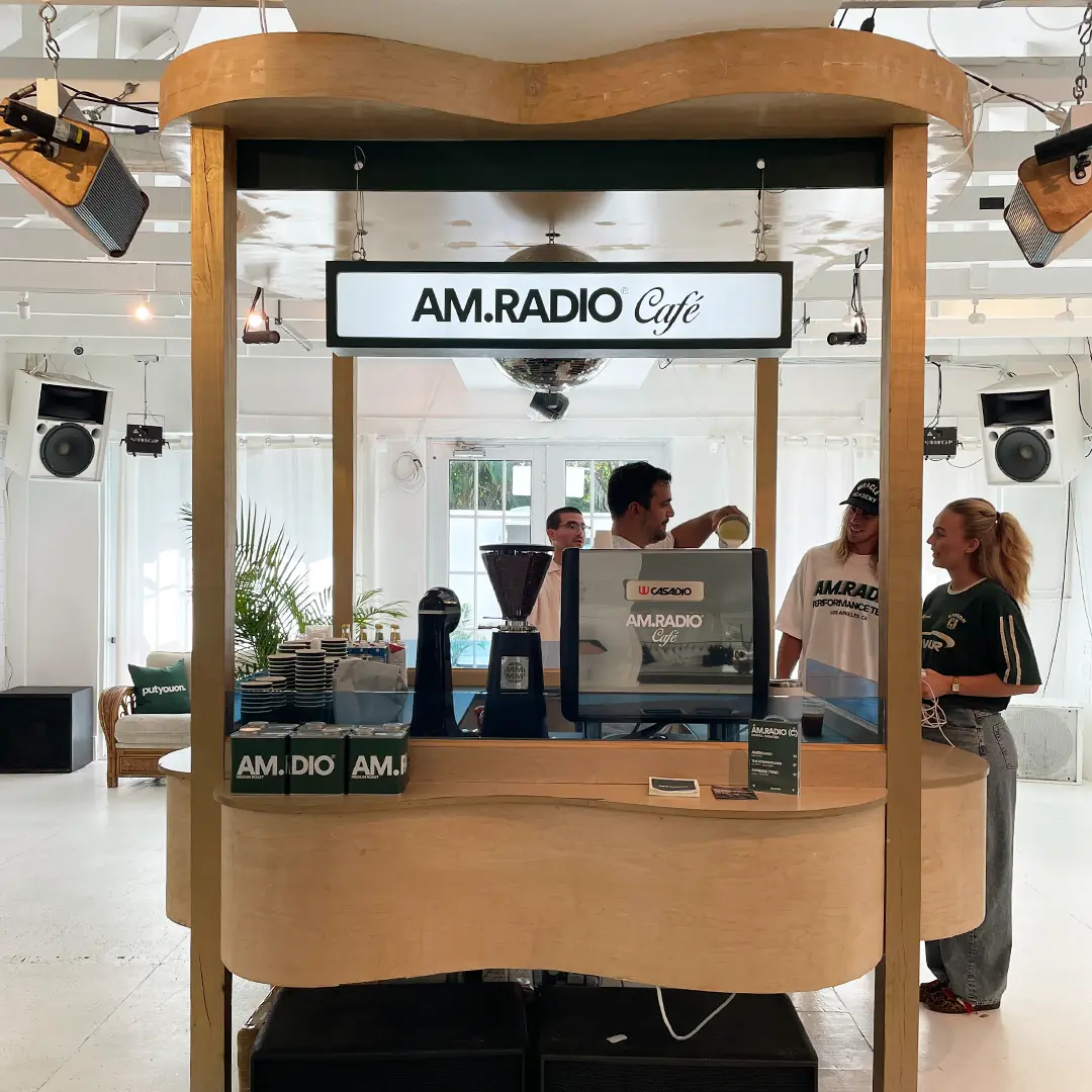 AM RADIO LED LIT CAFE SIGN