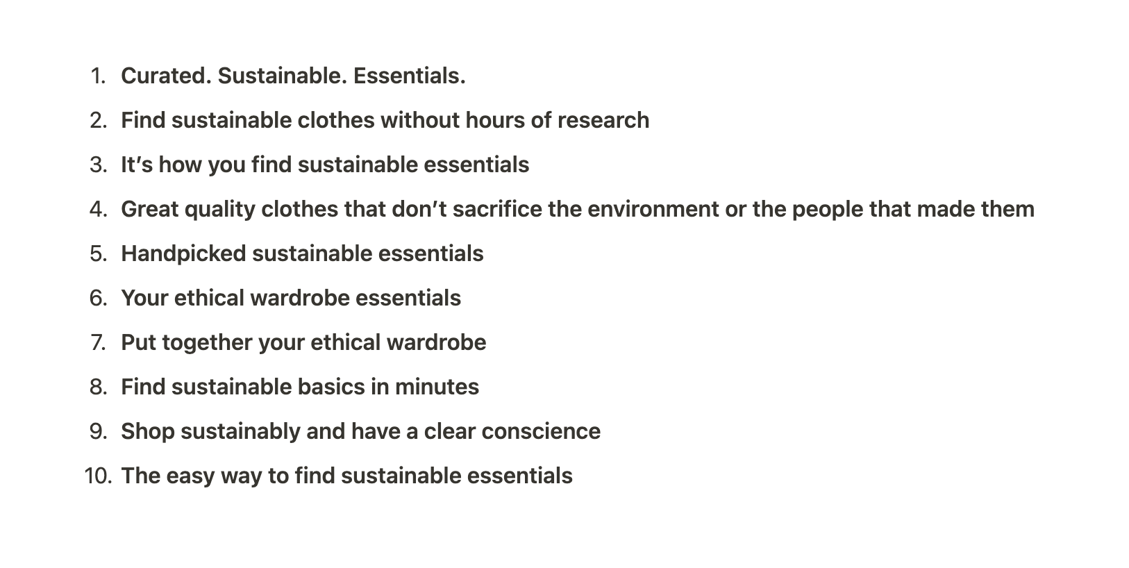 10 headline suggestions