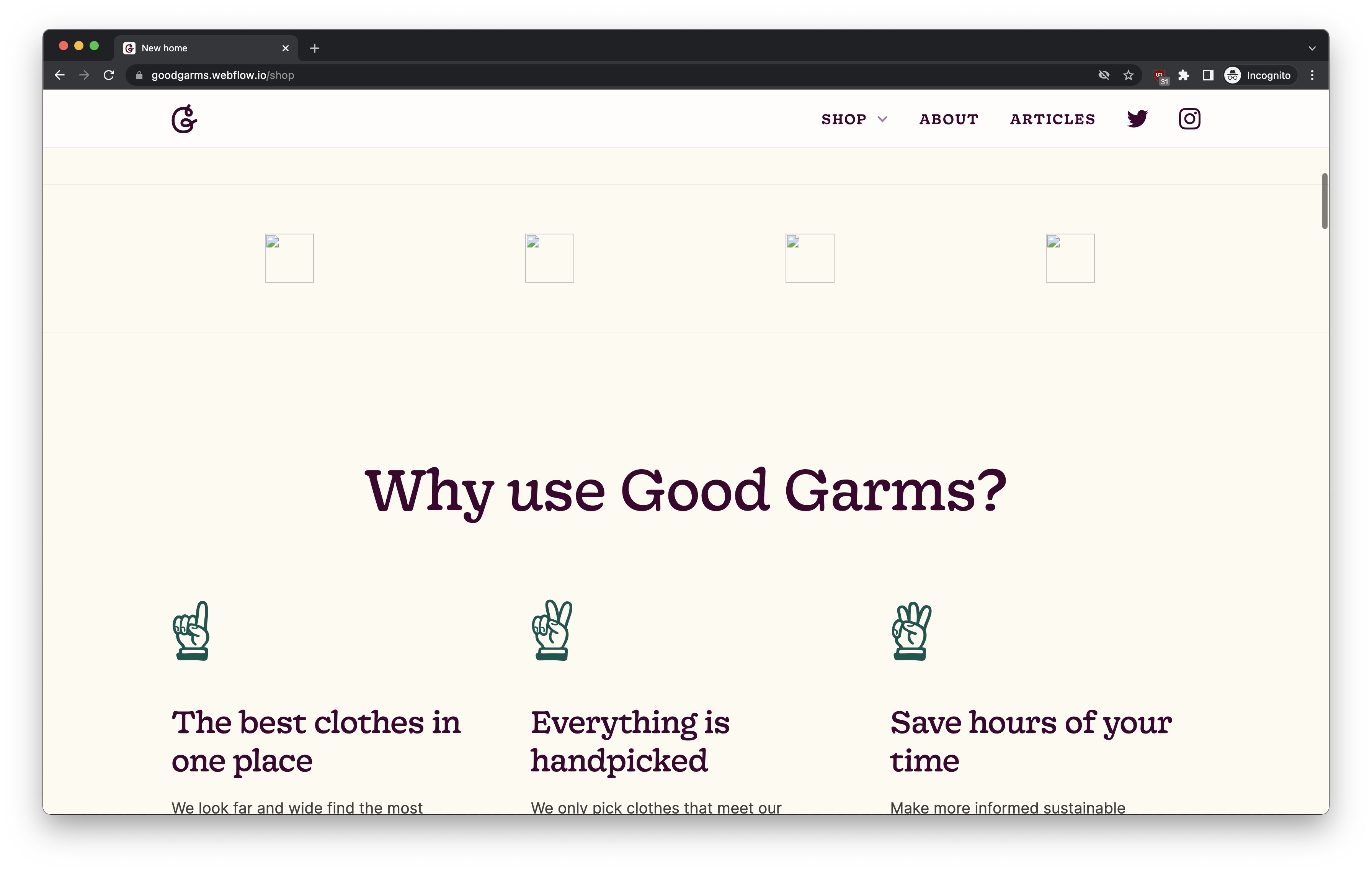 Why use Good Garms section with some updates