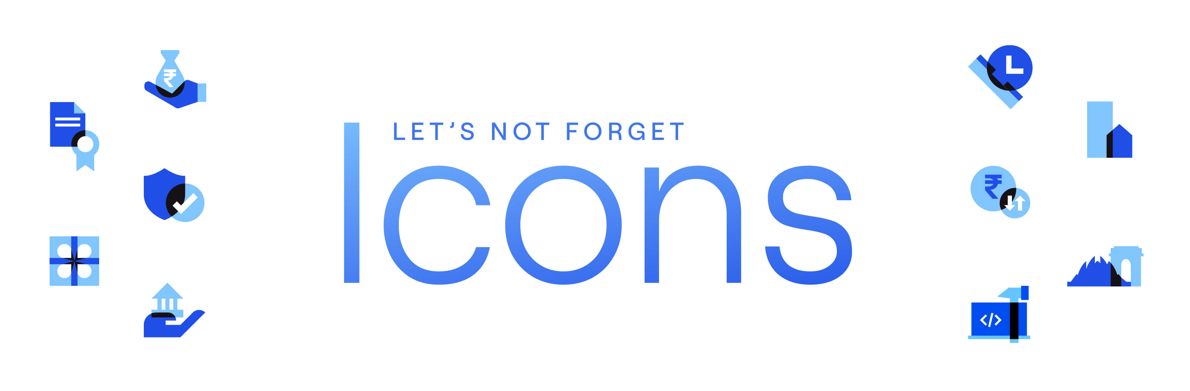 Choosing overlapping geometric shapes for icons to represent Falcon's strong belief in collaboration
