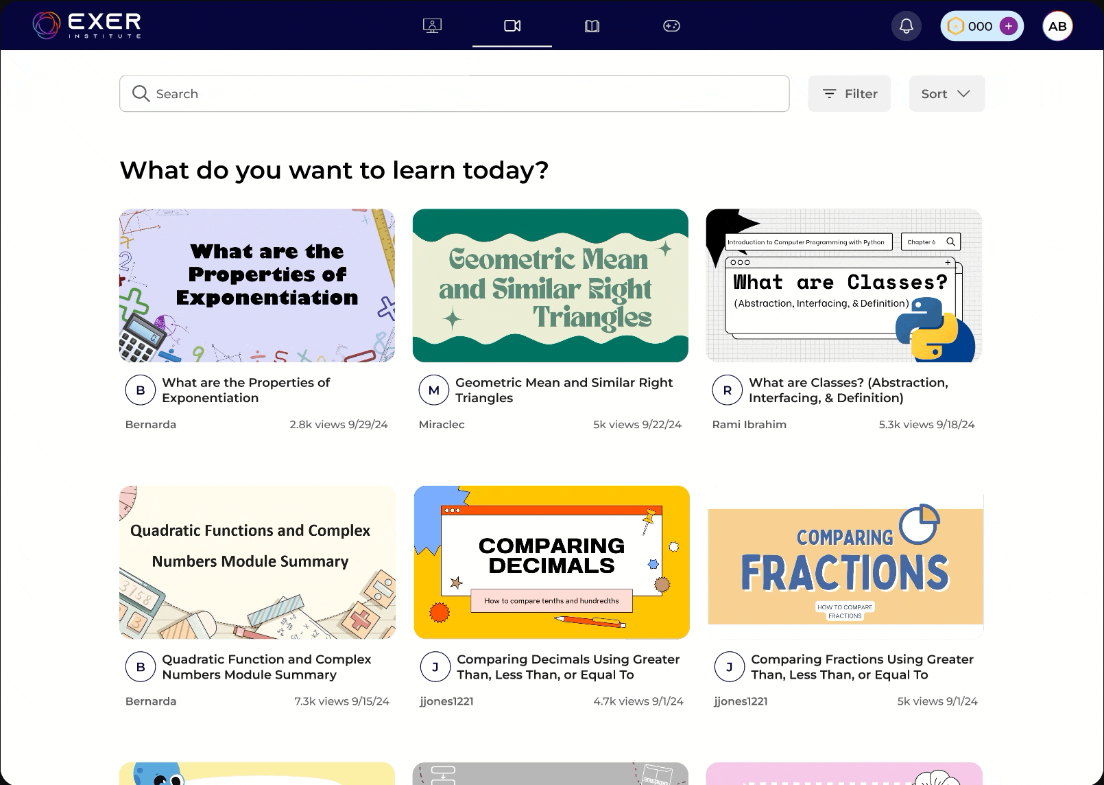 A GIF of clicking on a learning video and showing the video description and notes section.