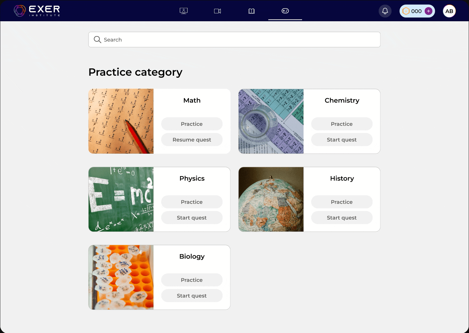 A GIF of going to math practice problem and clicking on the hints section.
