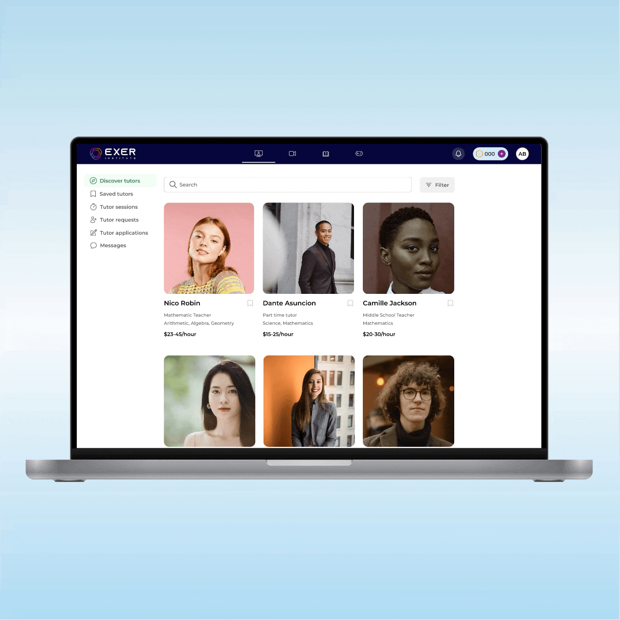 A GIF of the tutor, video, article, and practice problem screens.