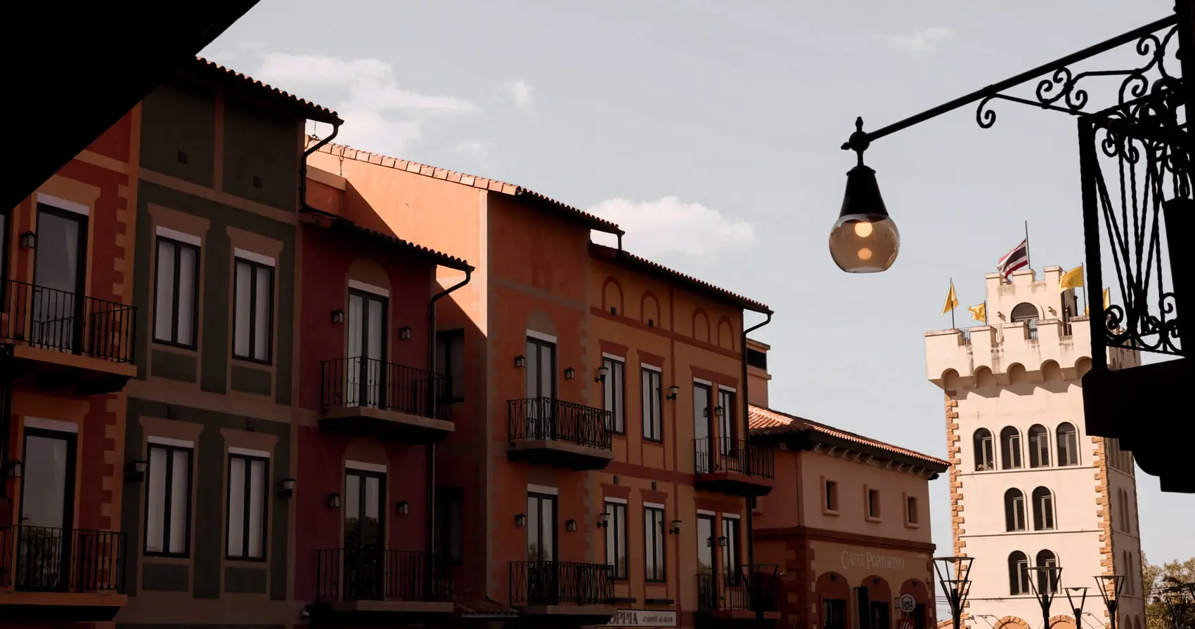 Portofino and The Piazza architecture at Toscana Valley, Khao Yai, Thailand.