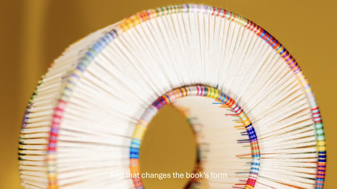 Close view of the changing form of Endless by Adelene Koh