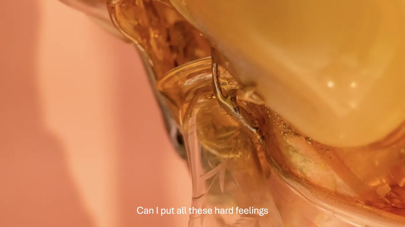 Amber glass detail from The Between, Faun’s Flesh by Maria Koshenkova
