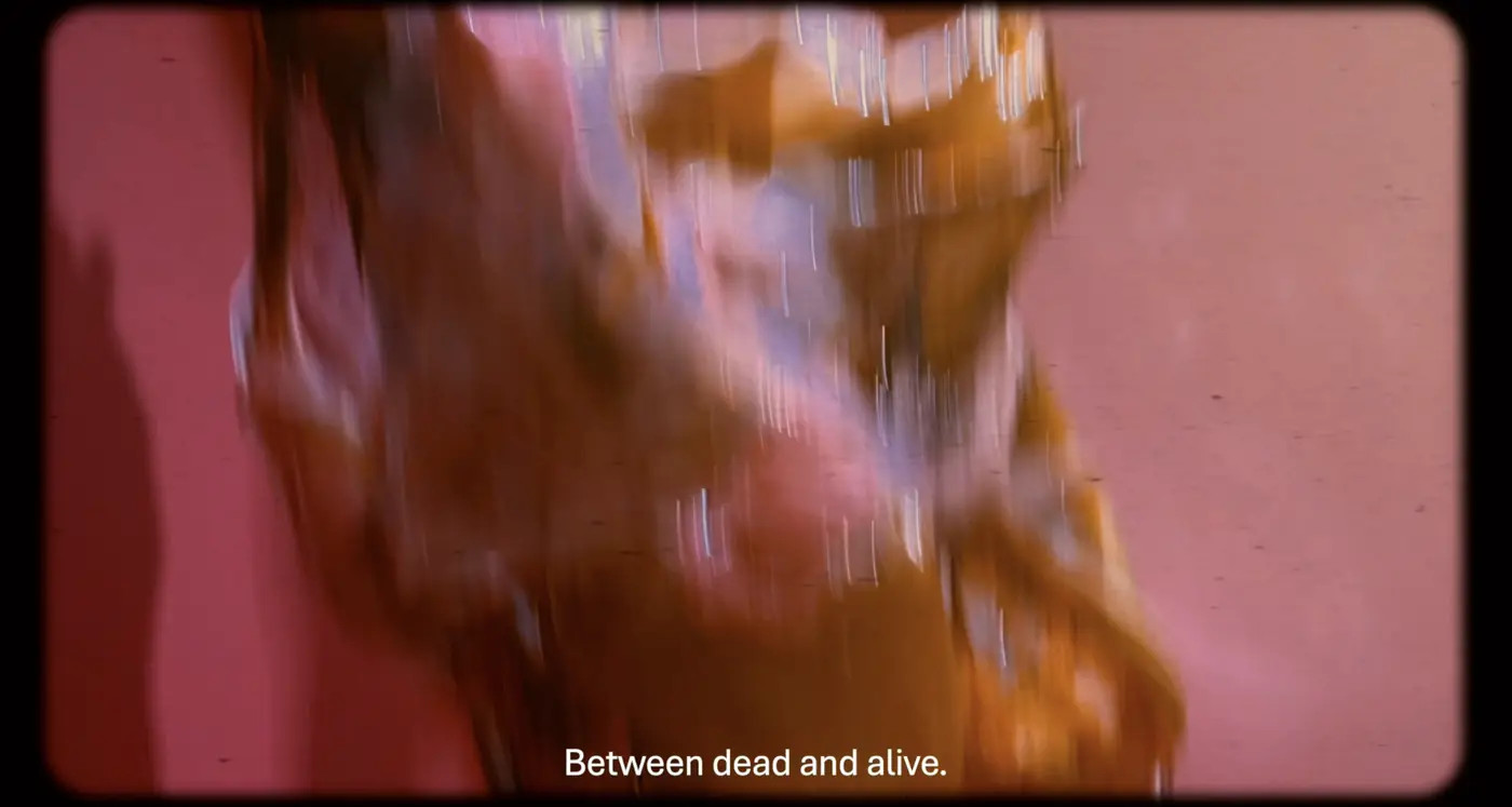 Motion blur of Faun’s Flesh, a film still from The Between by Volantt