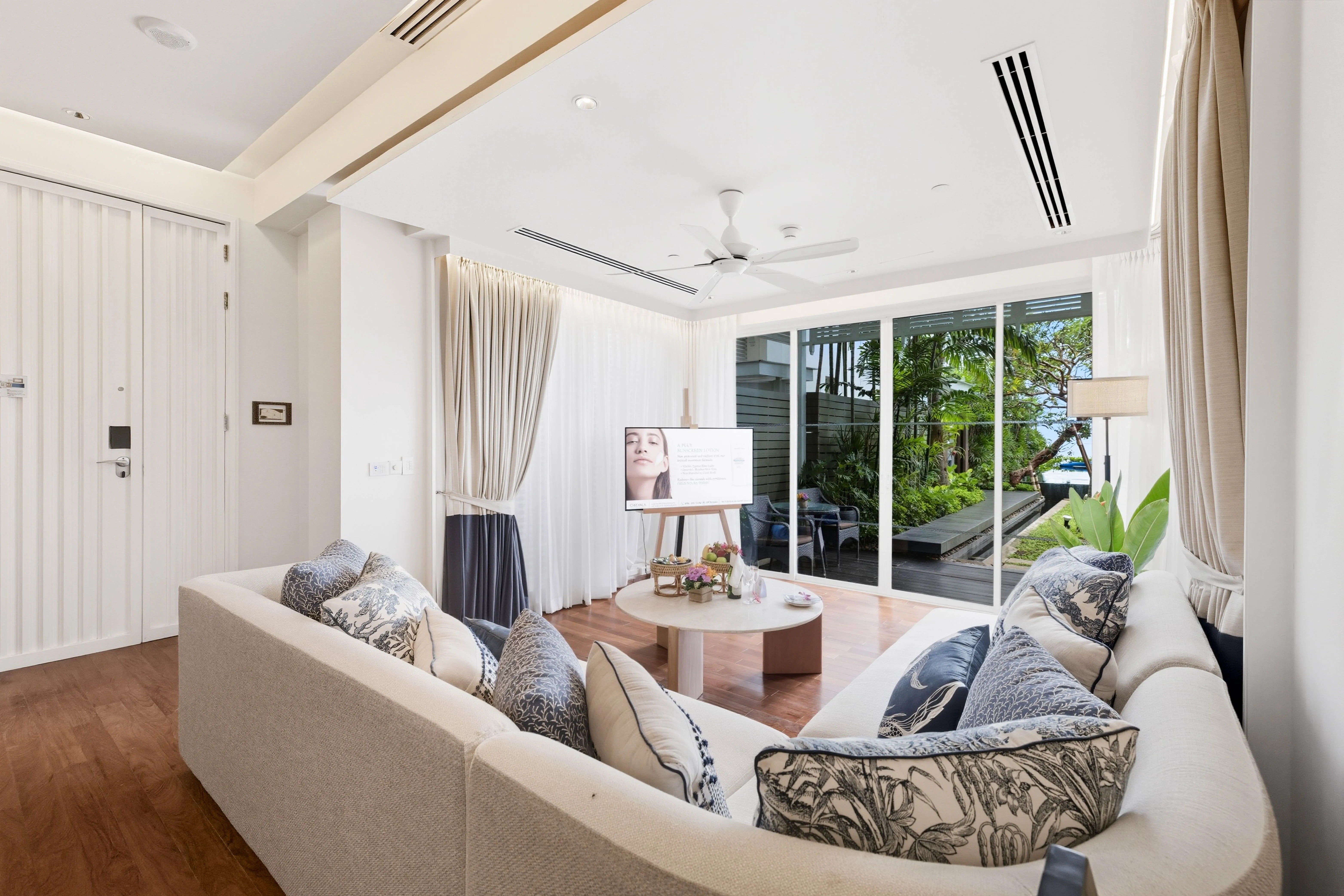 Villa lounge looking out to the garden