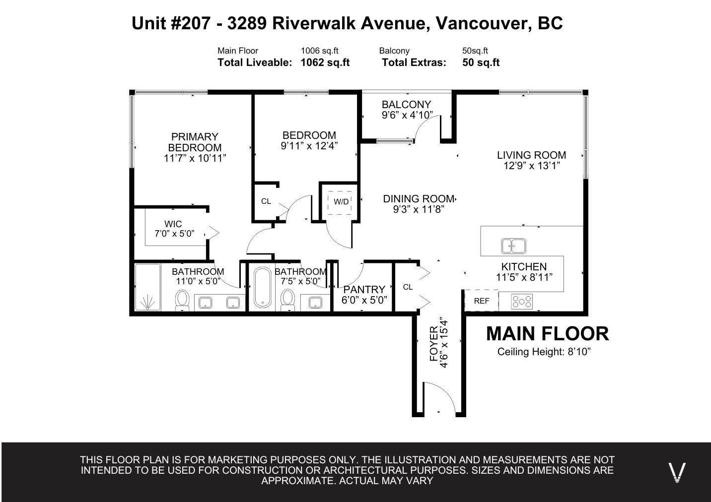 Unit #207 - 3289 Riverwalk Avenue, Vancouver, BC