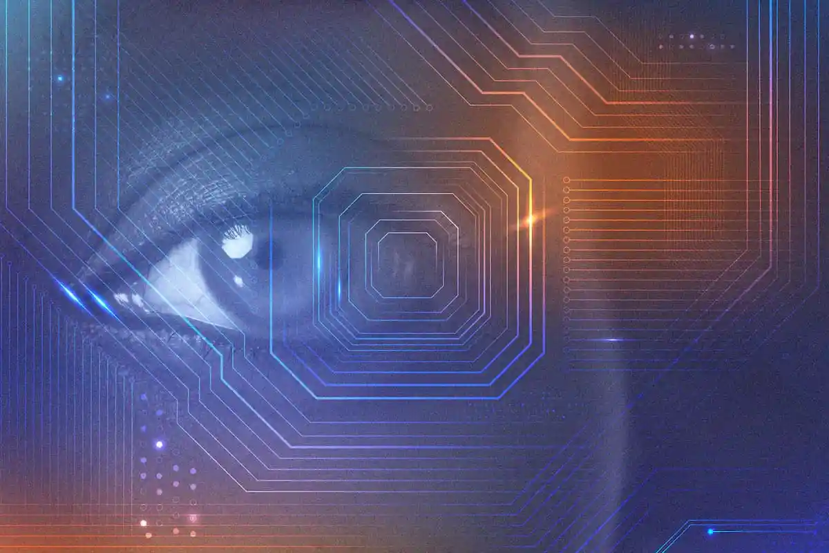 A woman who is verified through the eye