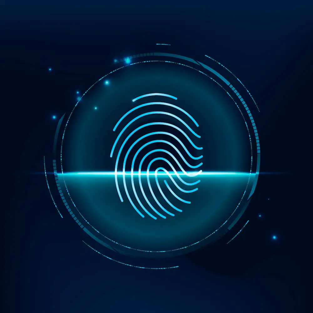 an illustration of biometric fingerprint scanning