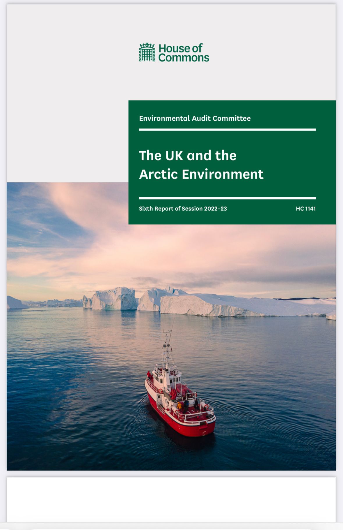 The UK's Relationship with the Arctic-EAC Report Published