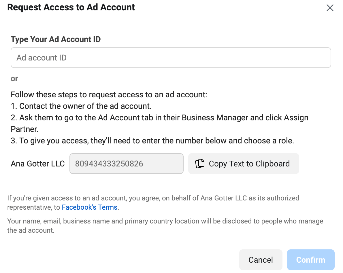 request access ad account