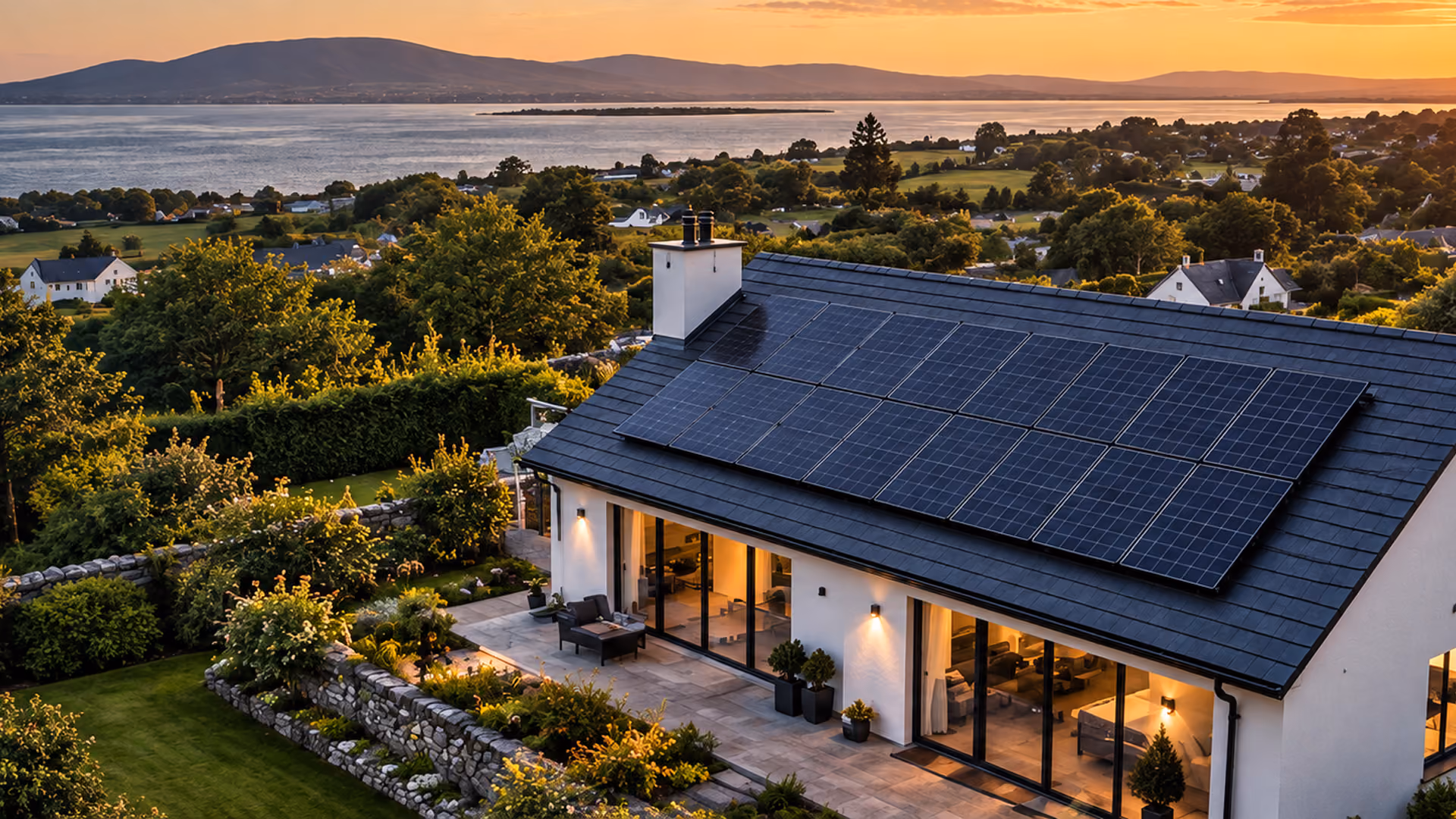 Solar panels on the roof of an Irish home