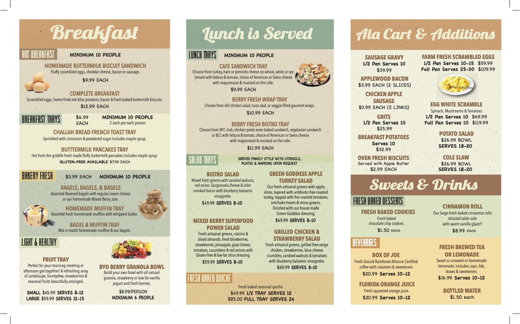 Berry Fresh Cafe ask about our services