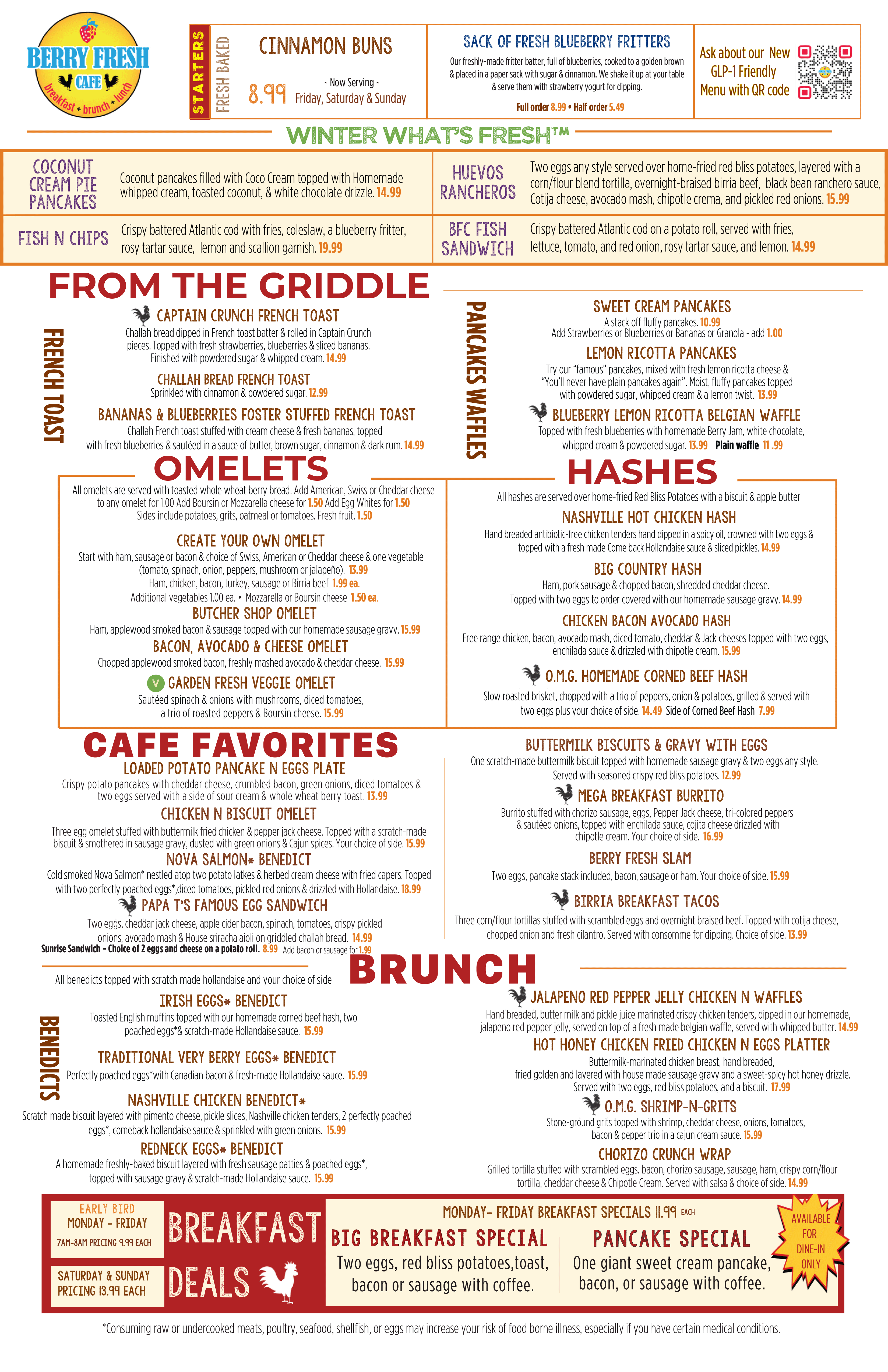 Berry Fresh Cafe breakfast and brunch menu