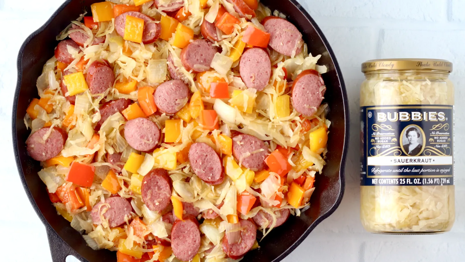 Easy Sauerkraut & Peppers Skillet