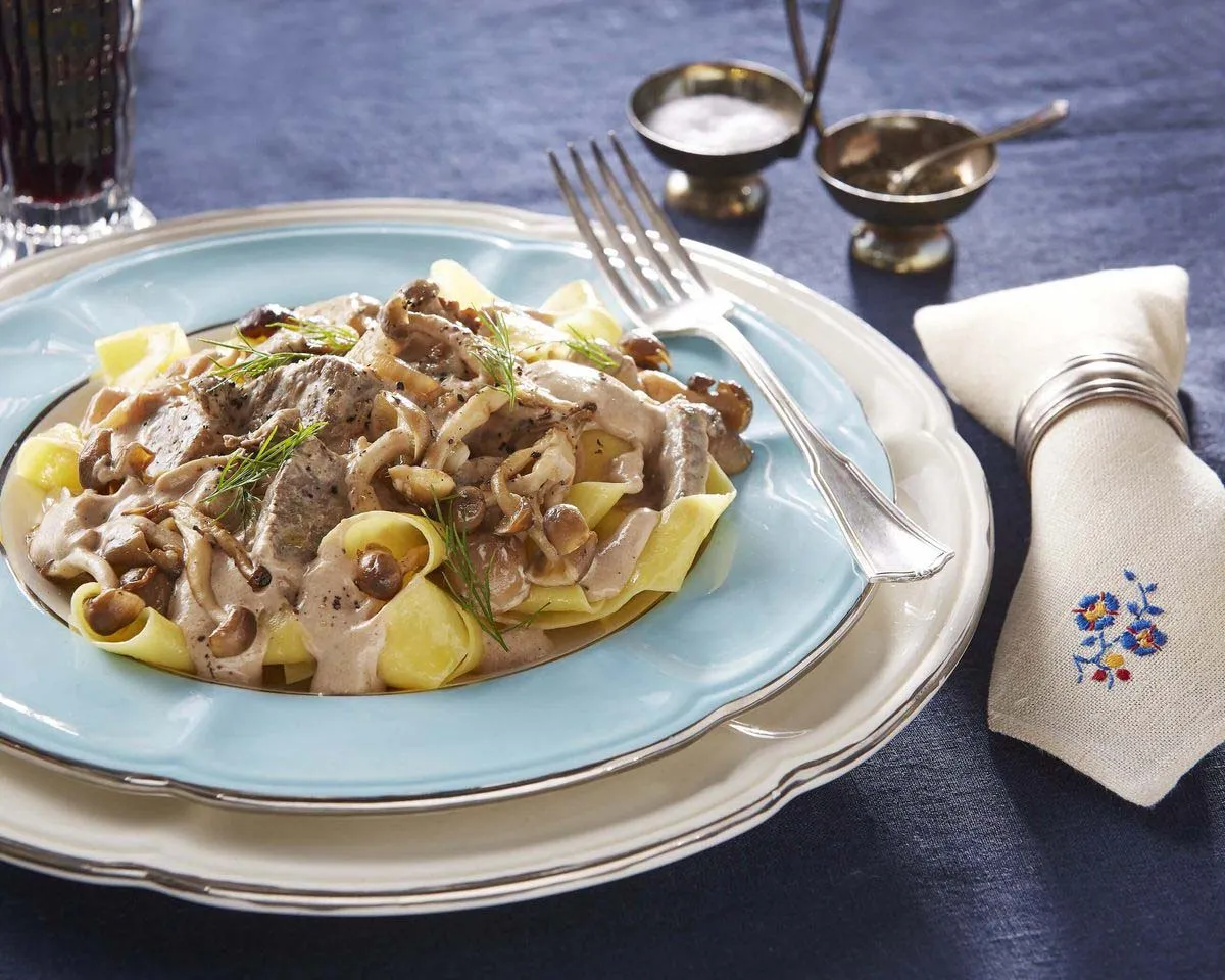 Beef Stroganoff with Spicy Horseradish