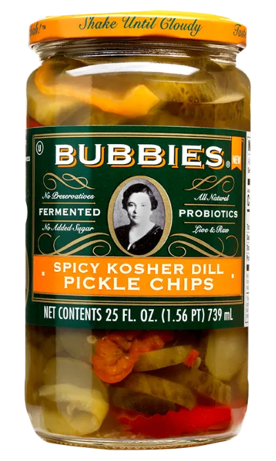 Spicy Kosher Dill Pickle Chips in a Jar