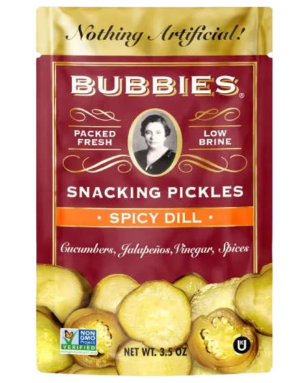 Bubbies Spicy Kosher Dill Pickle Chips Lin a pack