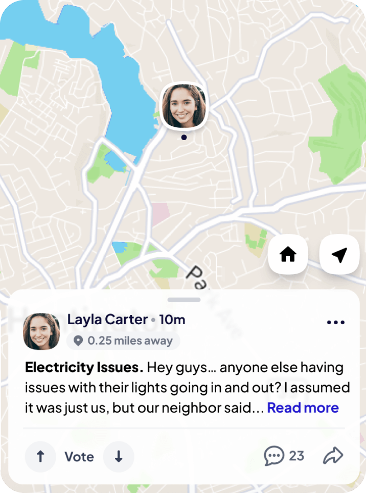 a text shown over a map