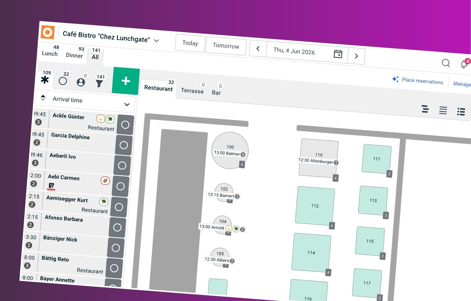 Visual floor plan in foratable