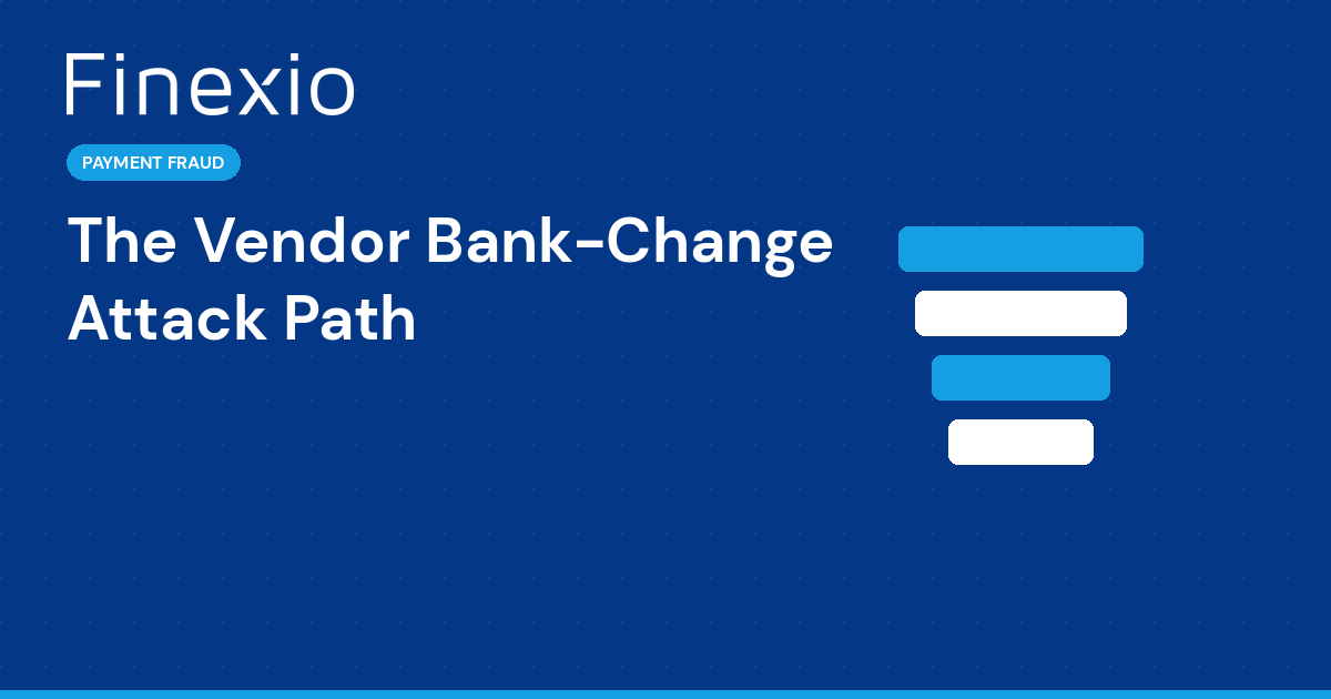 A four-step diagram showing how attackers exploit vendor master-file changes to redirect legitimate B2B payments.