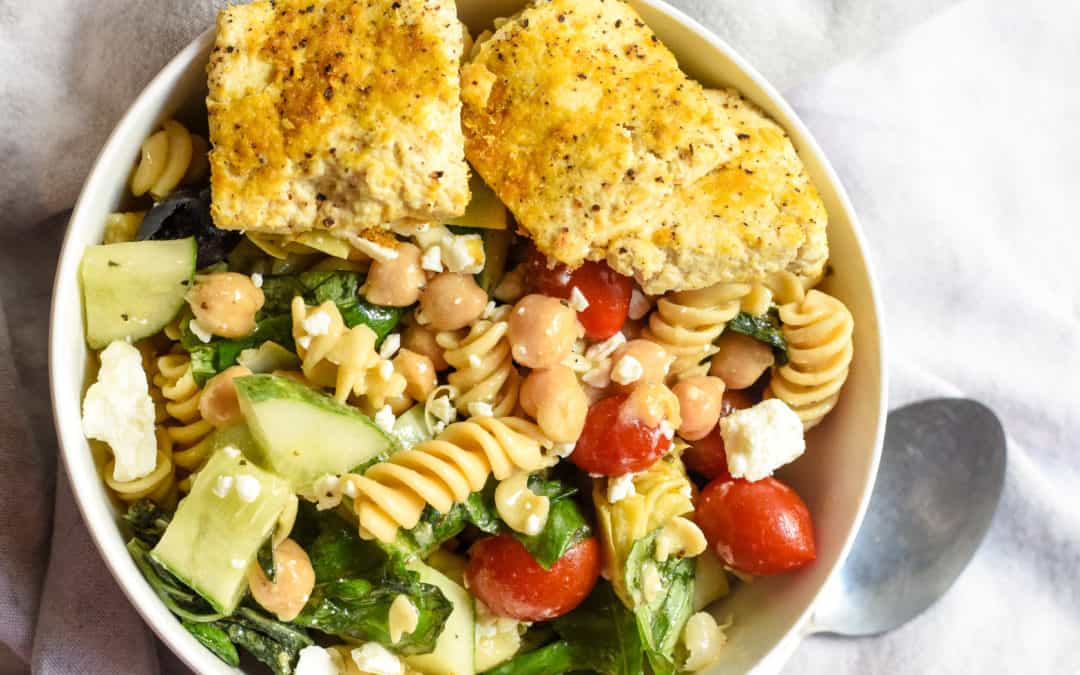 Mediterranean Tofu Pasta Salad