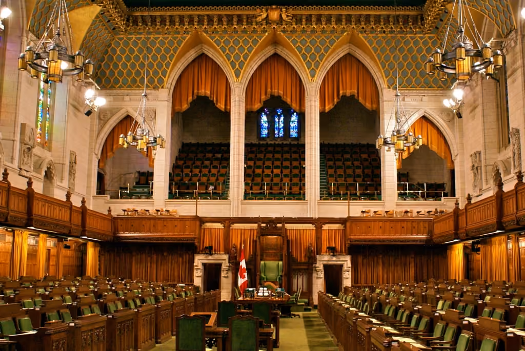 Photograph of inside of the House of Commons in Canada