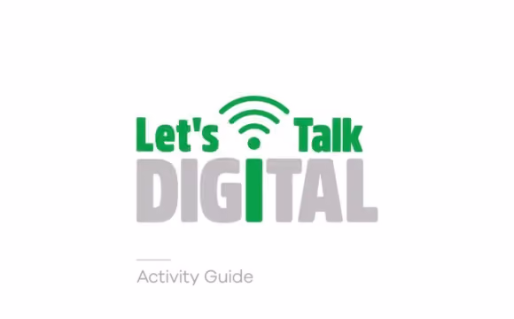 Text: Let's talk digital
