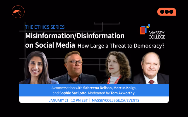 Massey College Panel Discusses the Impact of Social Media Misinformation on Democracy