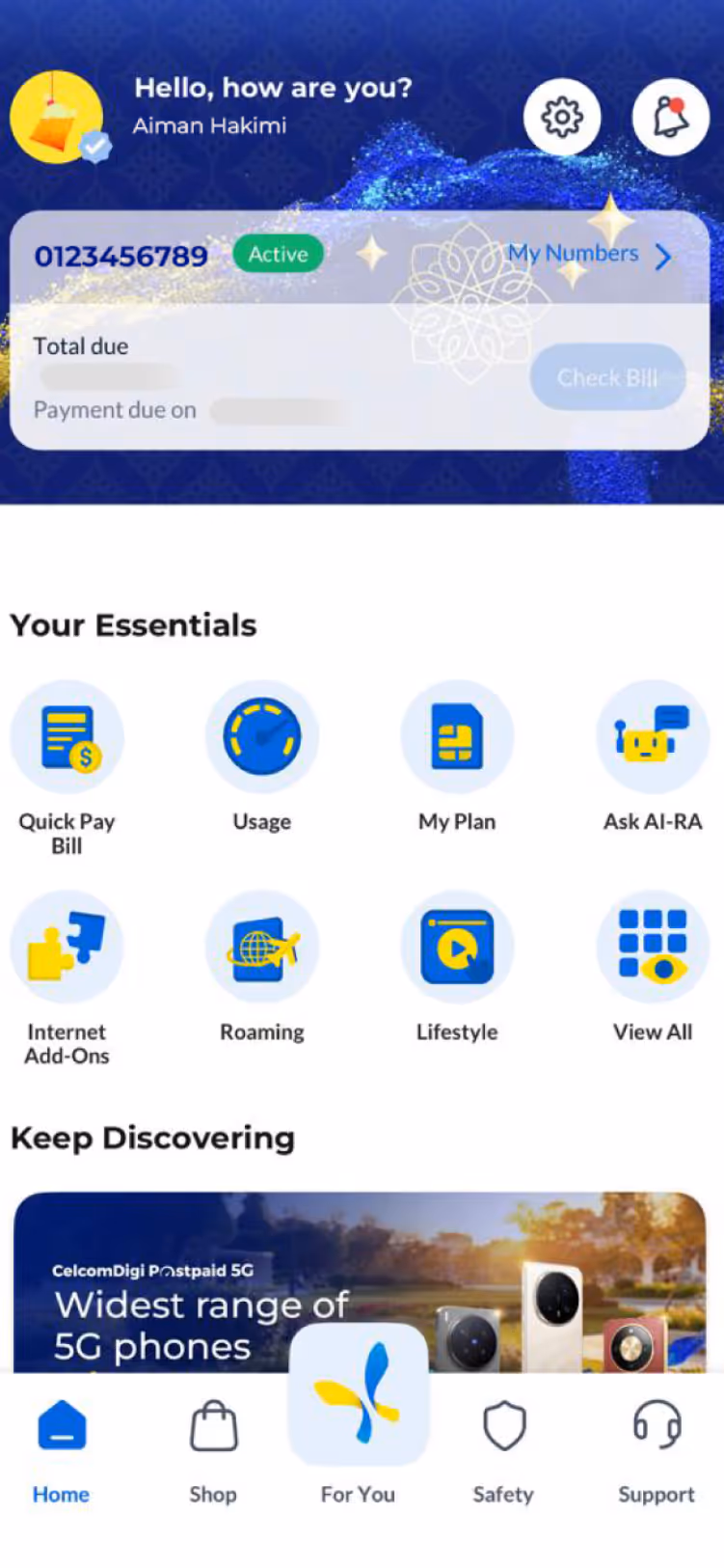 Aalto mobile app UI of home front door, confetti and the word Congratulations at the top and the home name below with the label of sold