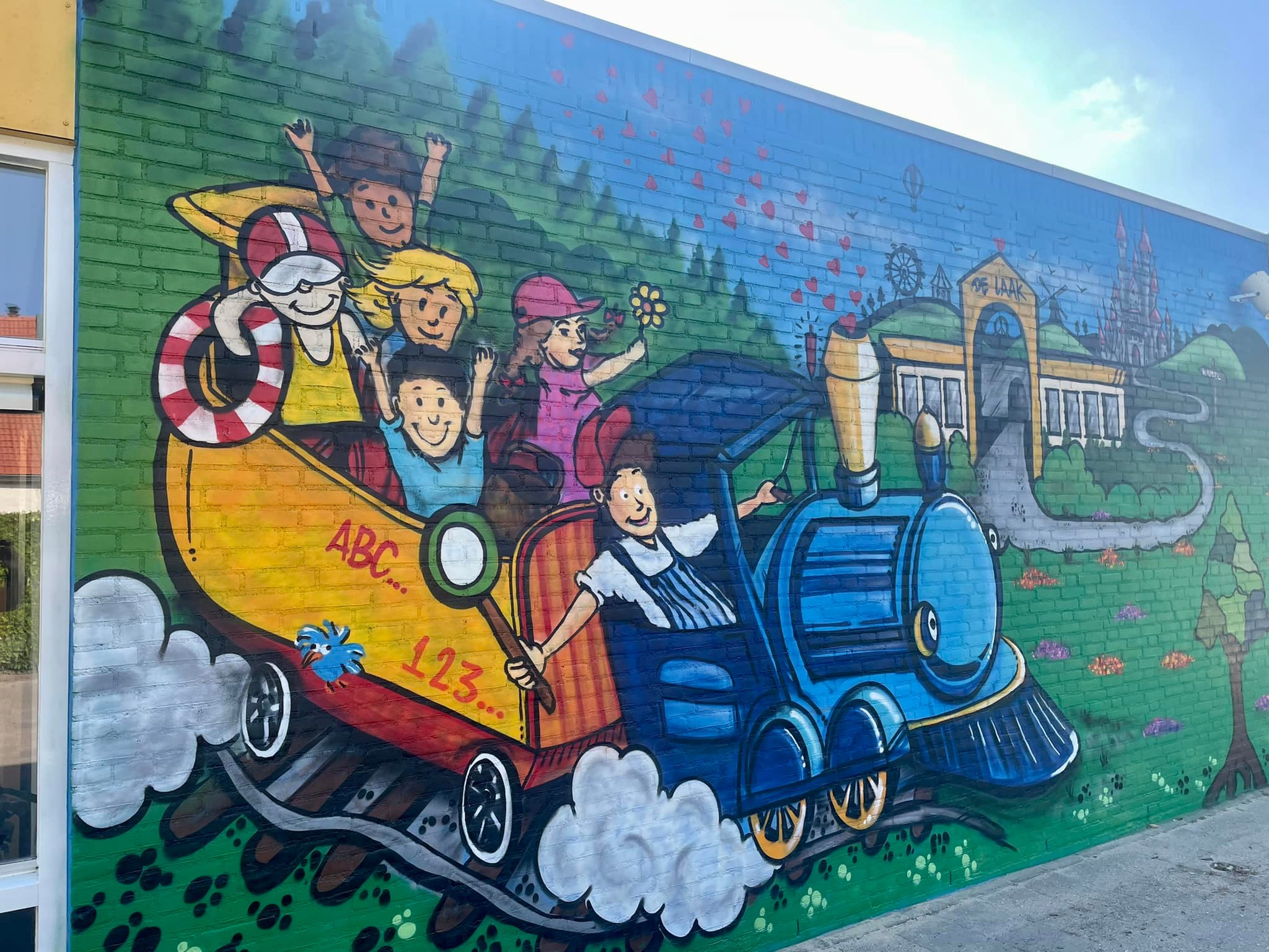 Muurschildering Basisschool De Laak Wamel