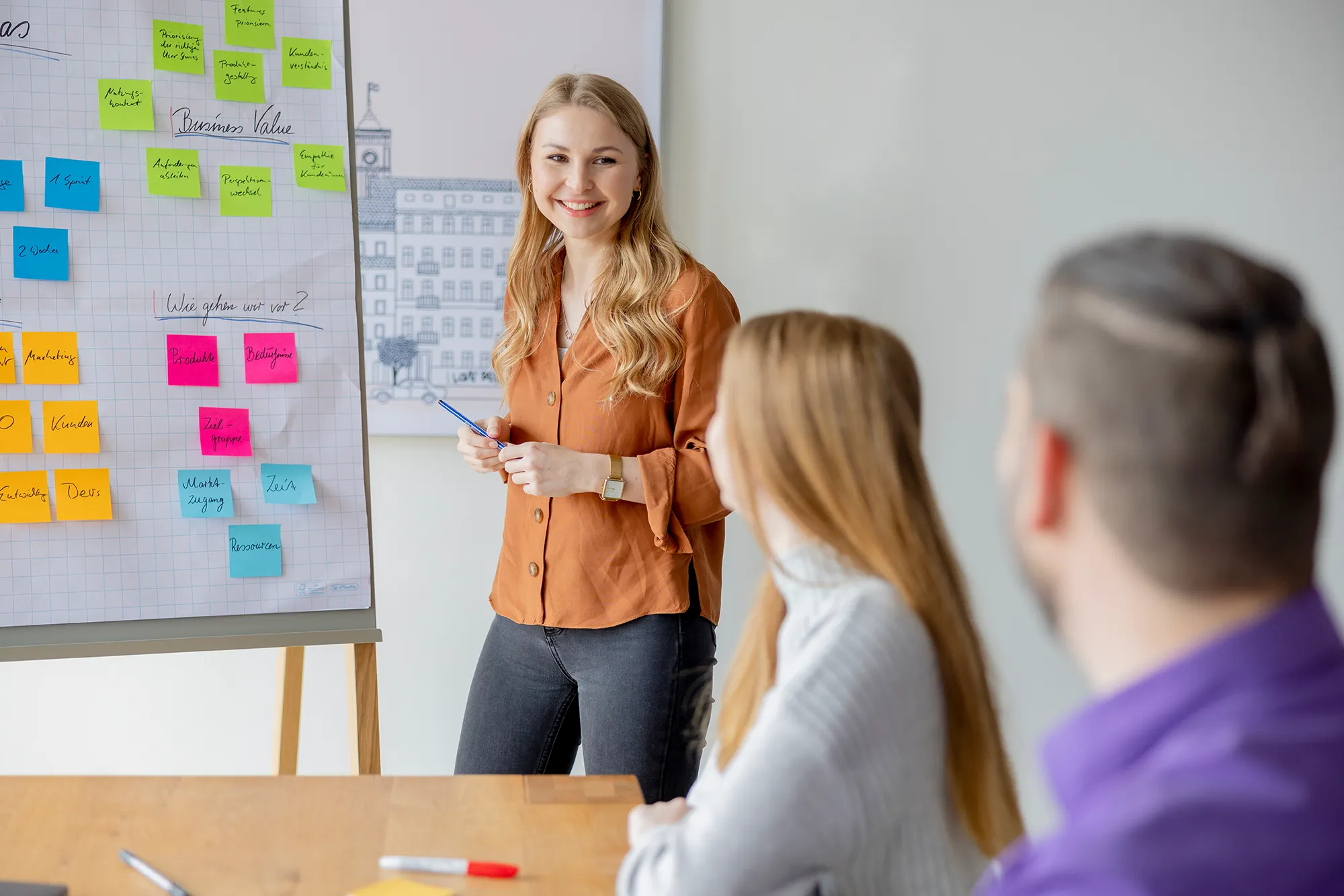 Unsere UX-Expertin stellt ihre Workshop-Ergebnisse vor.