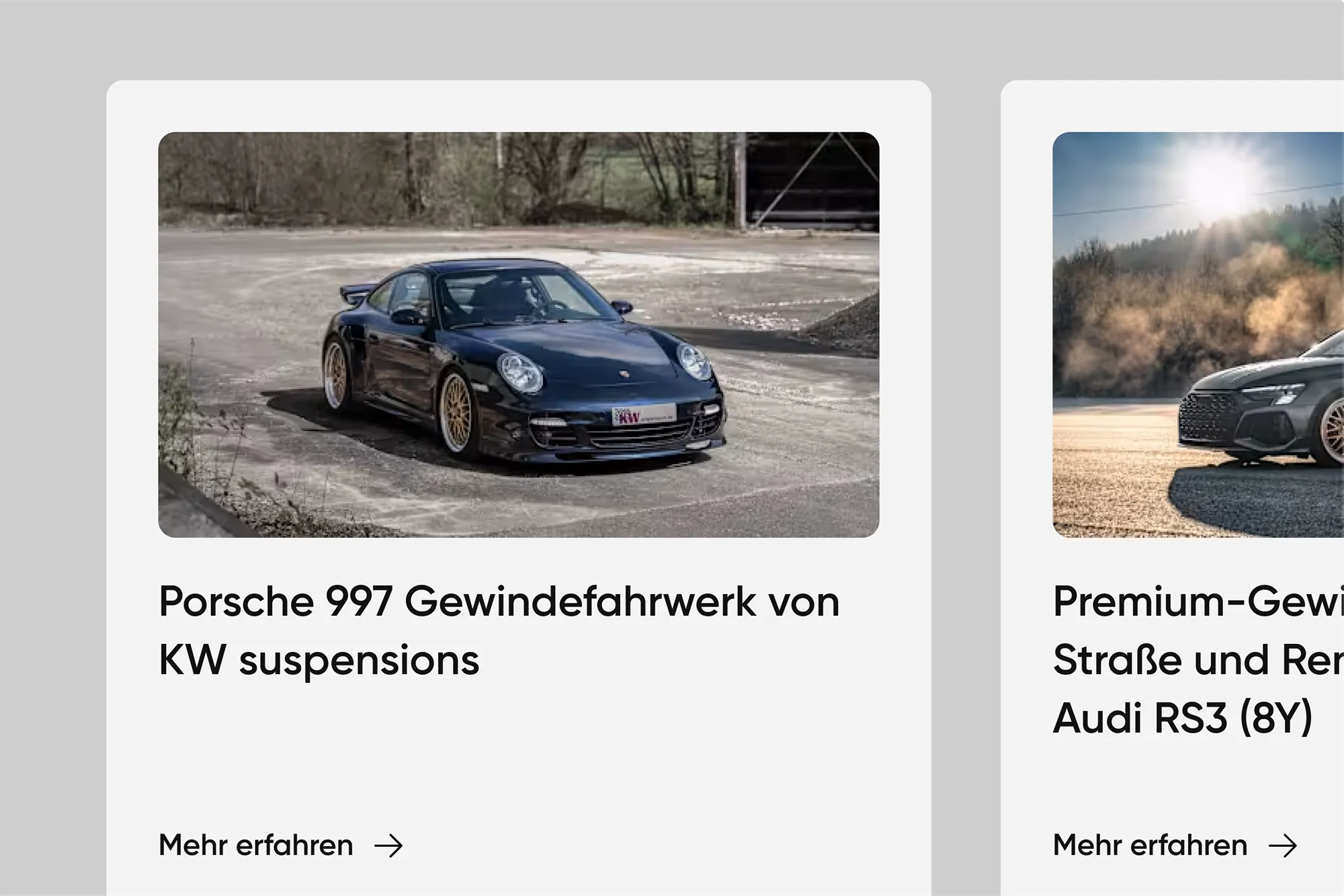 Informationen über die Gewindefahrwerke von KW suspensions