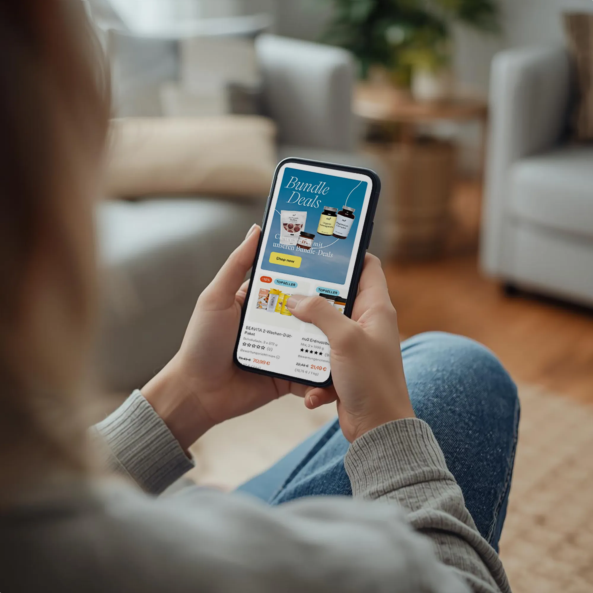 Visualisierung der nu3 Website auf einem Smartphone