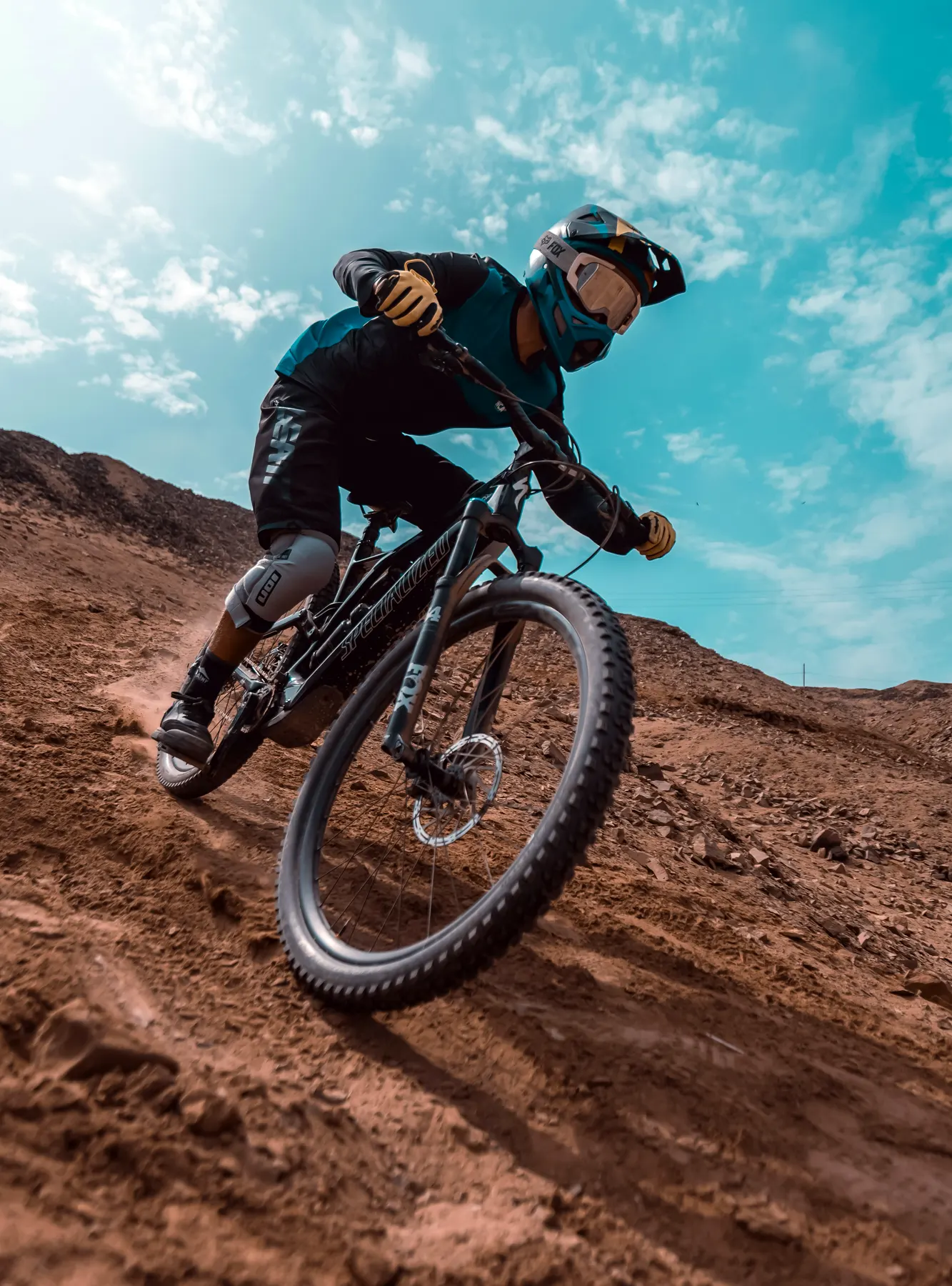 Mountainbiker in Action: Der Case für Bikes.de