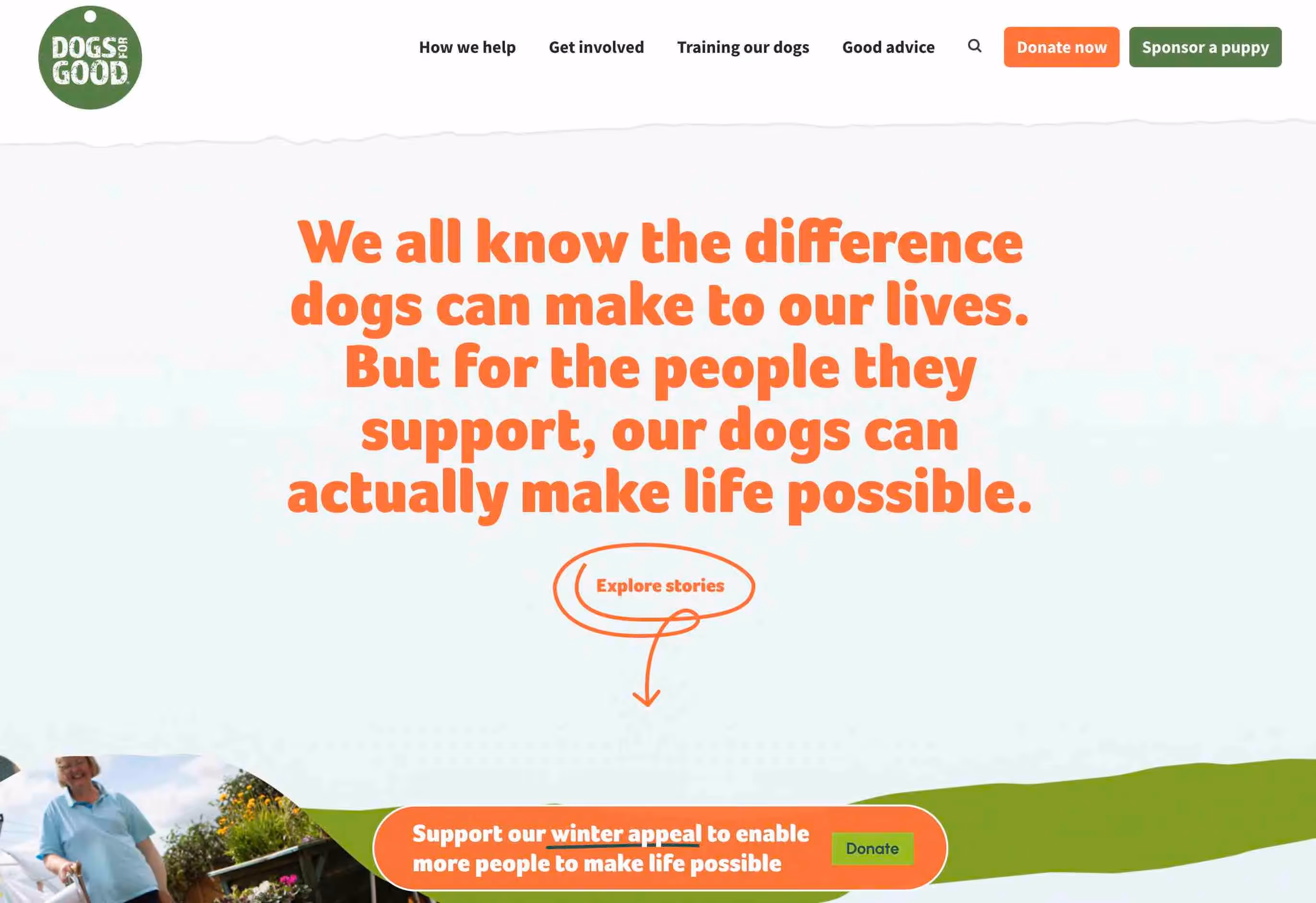 The Dogs for Good website