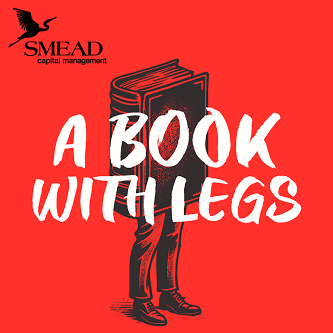 The image features a blacA pink background with abstract, lighter pink shapes. There is white capitalized text, reading “GIRLS THAT INVEST”. Just below, in smaller font, it reads “INVESTING EDUCATION”. Additionally, there’s a small, dark logo or icon in the top right corner. k book with human legs attached to it. The legs are wearing pants and shoes. The background is solid red, and there’s text that reads “A BOOK WITH LEGS” along with a logo for SMEAD capital management in the top left corner.