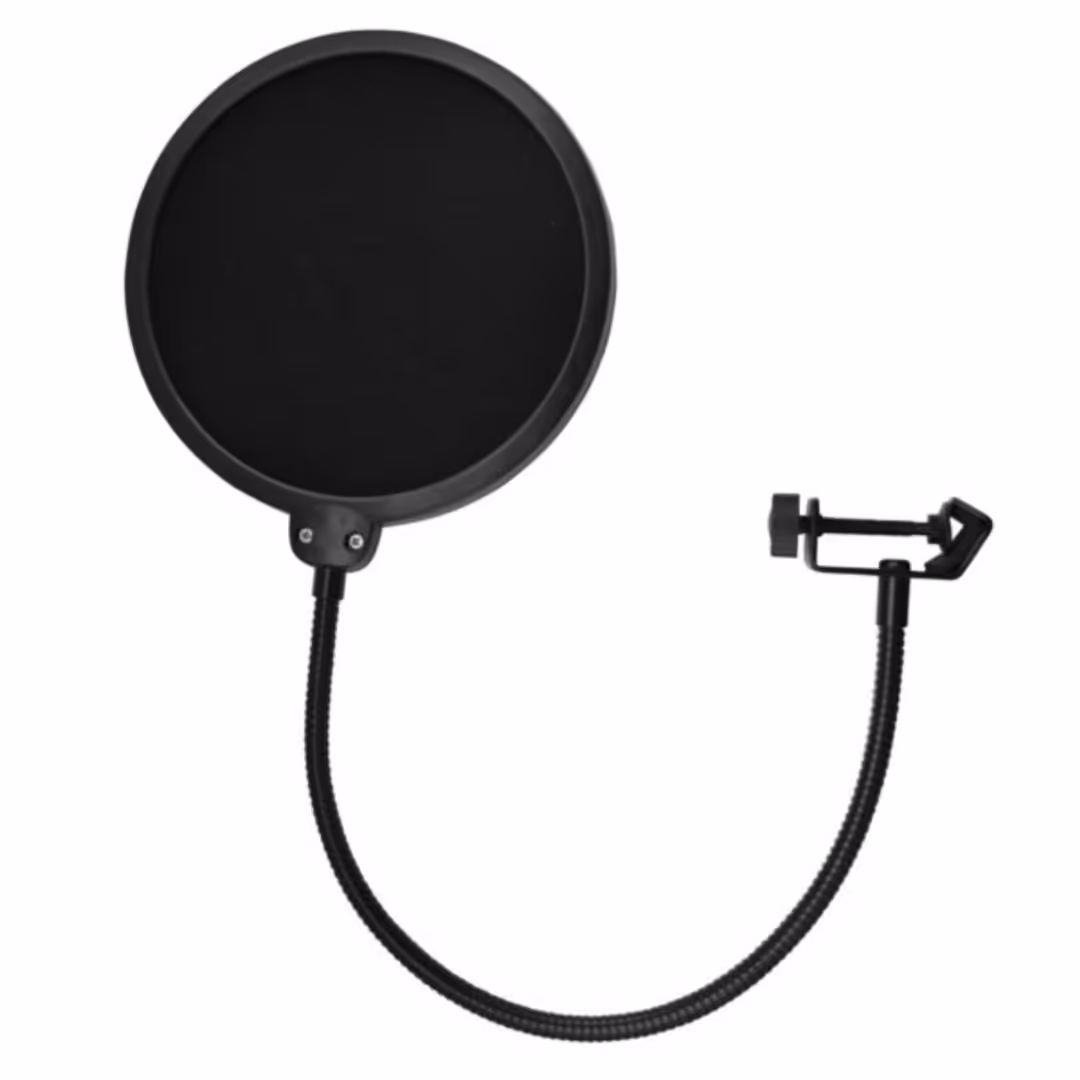 A stock photo of a pop filter.