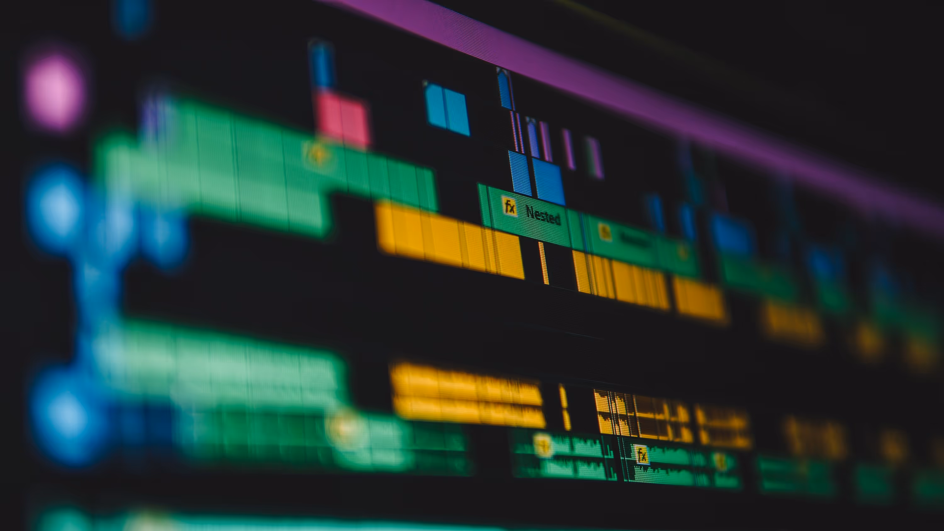 Audio Editing Software Timeline on Screen.