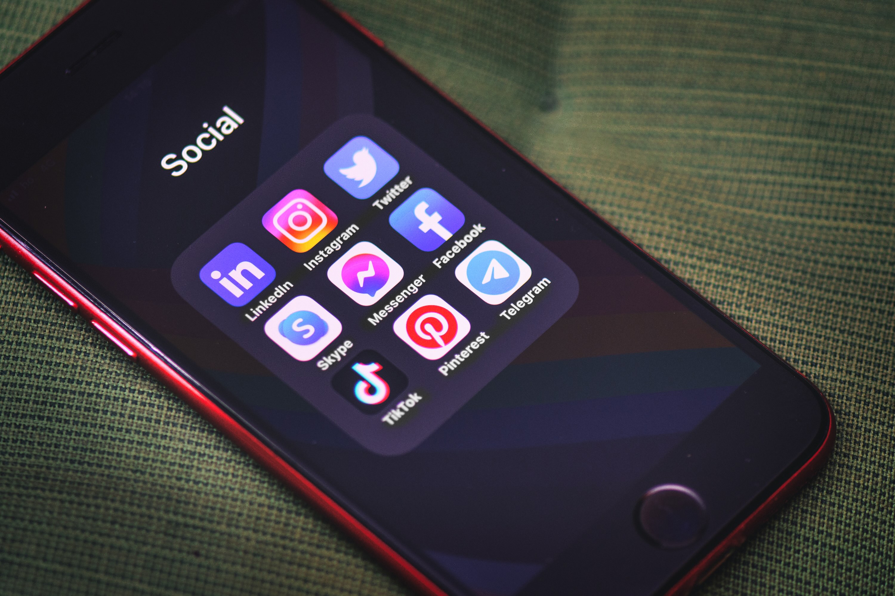 Smartphone with social media icons