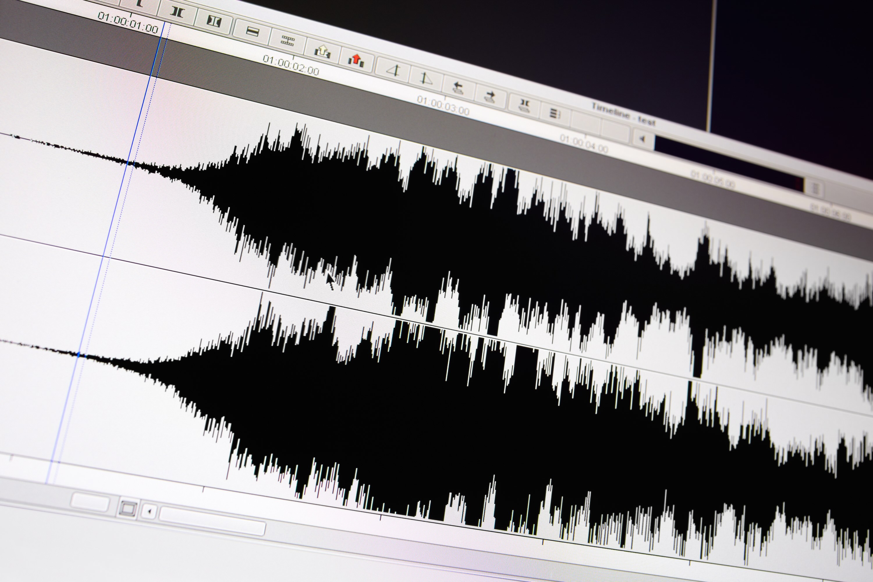 Image of soundwaves on a screen