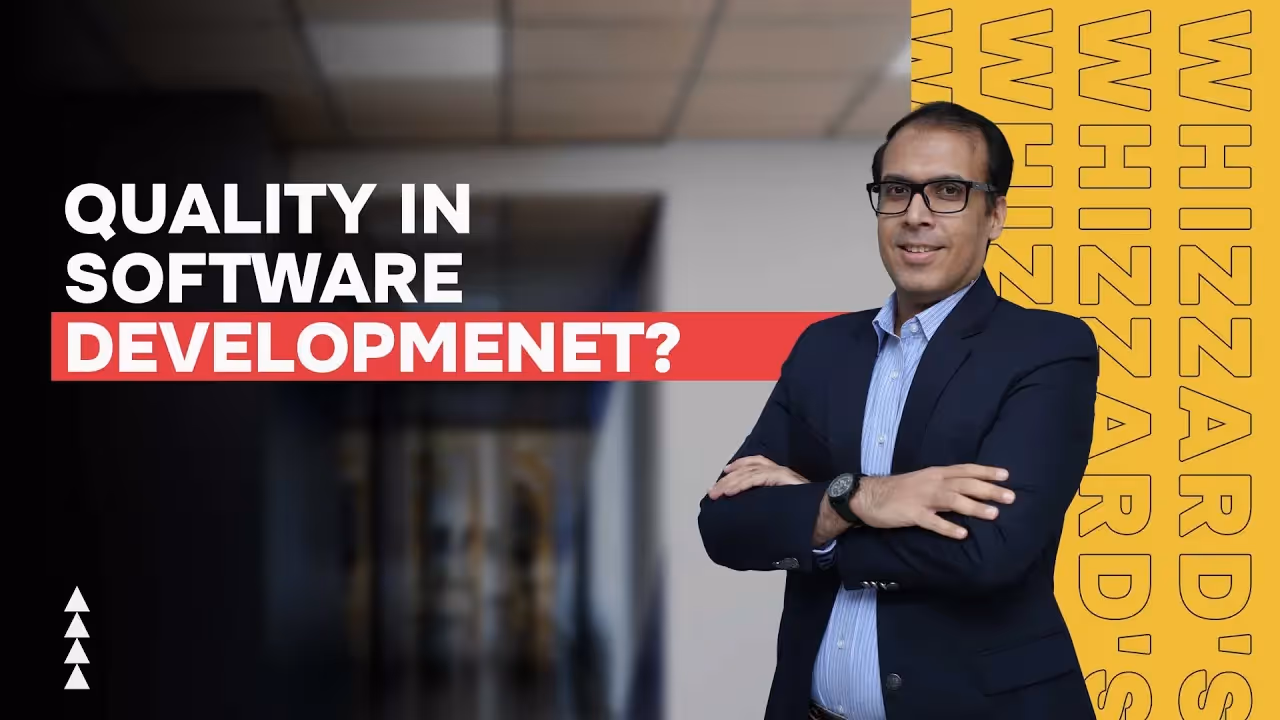 A man in glasses poses against a blue background, promoting a video on becoming a pro full stack developer.