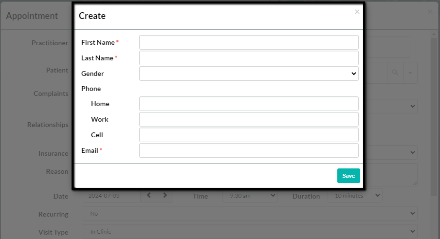 Adjust patient creation settings so new patient profiles can quickly be created and booked for appointments