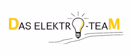 Logo mit dem Text 'Das Elektro-Team', wobei das 'O' durch eine leuchtende Glühbirne ersetzt ist.