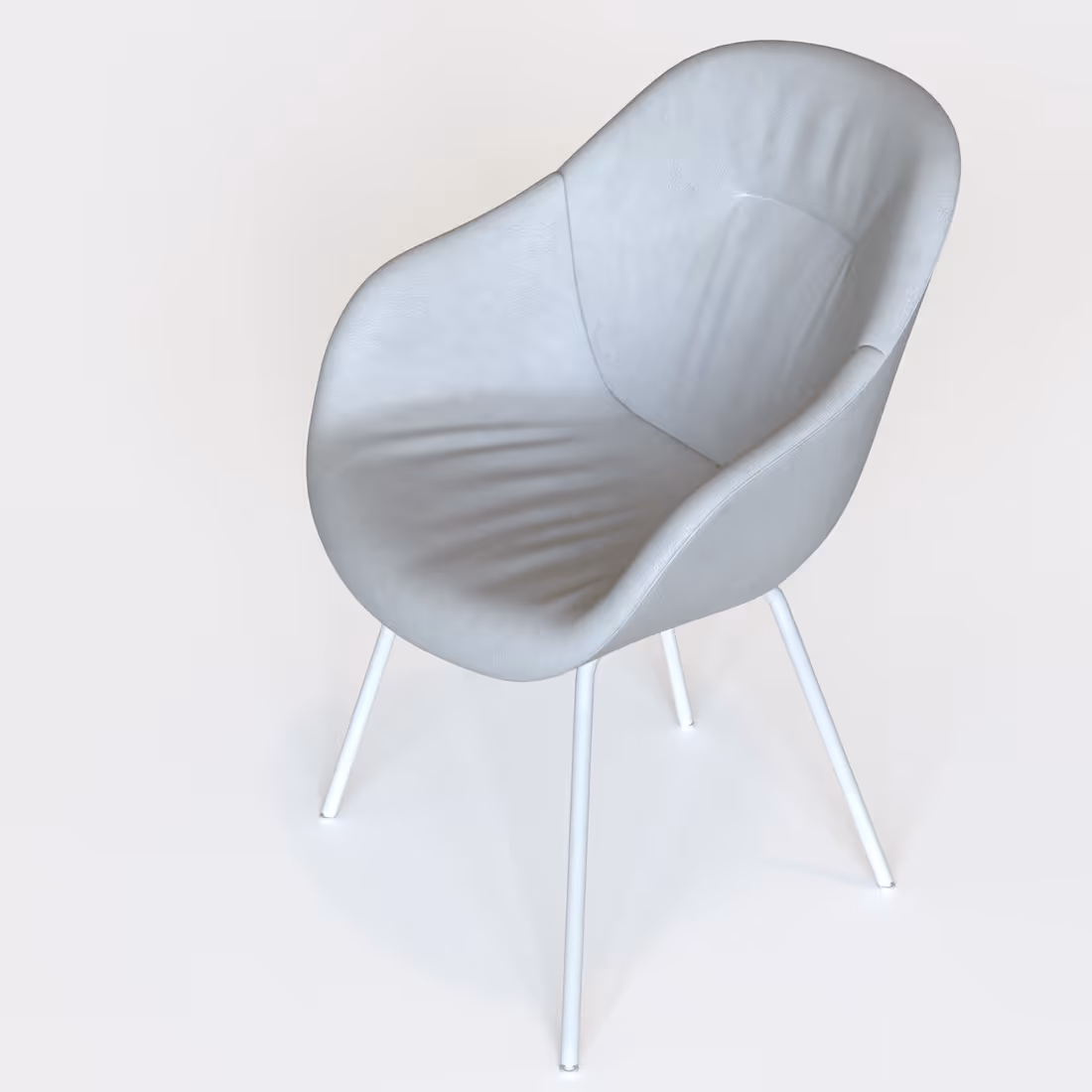Work Chair in Leder - Grau